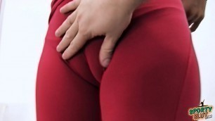 Amazing Cameltoe Puffy Pussy in Tight Yoga Pants&period; Round Ass too