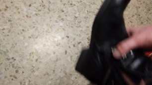 Black Ankle Boots of Unknown MILF ShoesJob Cum inside at Gym 12.2.2020