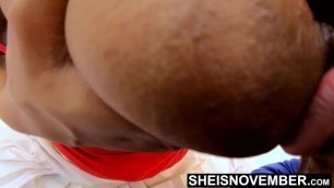 Giant Ebony Teen Breasts & Areolas Licked Older Man CloseUp Tits Suckle HD