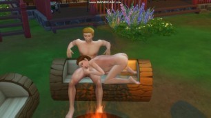 Tina has Hot Sex with her Hung Man in Front of the Campfire (Sims 4 Sex)
