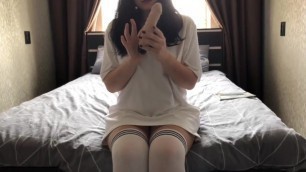 Young Schoolgirl Play with Dildo