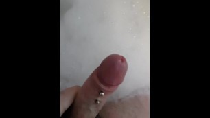 Wanking Hairy Cock in the Bath