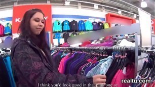 Stunning czech teenie is seduced in the shopping centre and screwed in pov