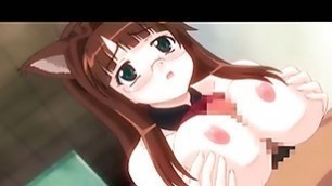 Big titted anime cutie pussy nailed with a banana